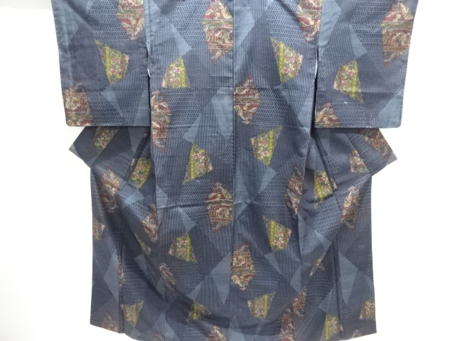 JAPANESE KIMONO / UNUSED TSUMUGI / WOVEN FLOWER SARASA